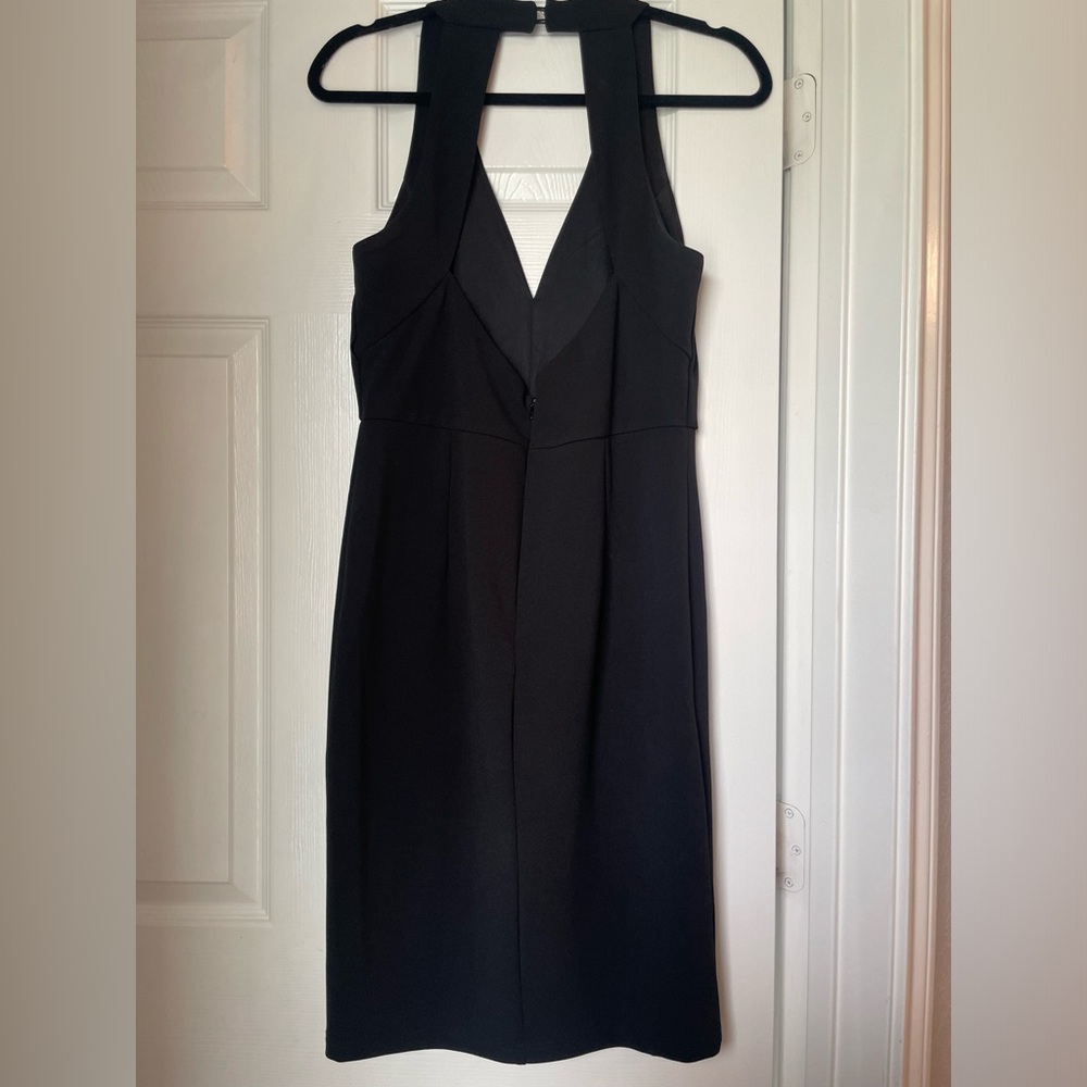 Lulu's Total Knockout Black V-neck Bodycon Dress With Slit Size Medium - Picture 3 of 7